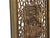 Oriental Rustic Vintage Finish Openwork Geometric 4 Panels Wood Floor Screen For Sale - Image 9 of 10
