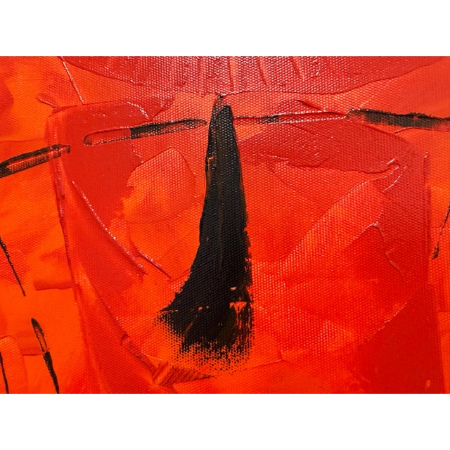 Wood Asian Contemporary Bold Artwork With Figure Inset, Framed + Signed For Sale - Image 7 of 12