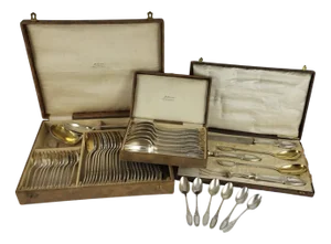 61-Piece Cutlery Set in Silver-Plated Metal from Maison Ercuis, Set of 61