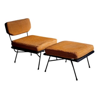 Set of Elettra Lounge Chair with Ottoman attributed to Studio BBPR for Arflex, 1960s For Sale