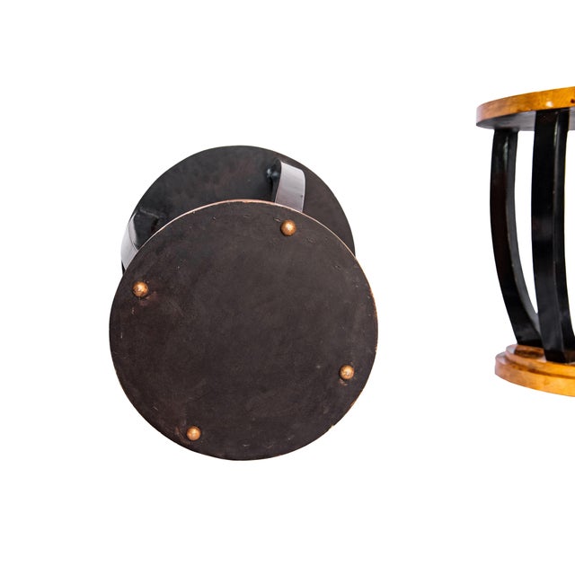 Vintage Art Deco Style Burl and Lacquer Side Tables, a Pair For Sale - Image 9 of 11