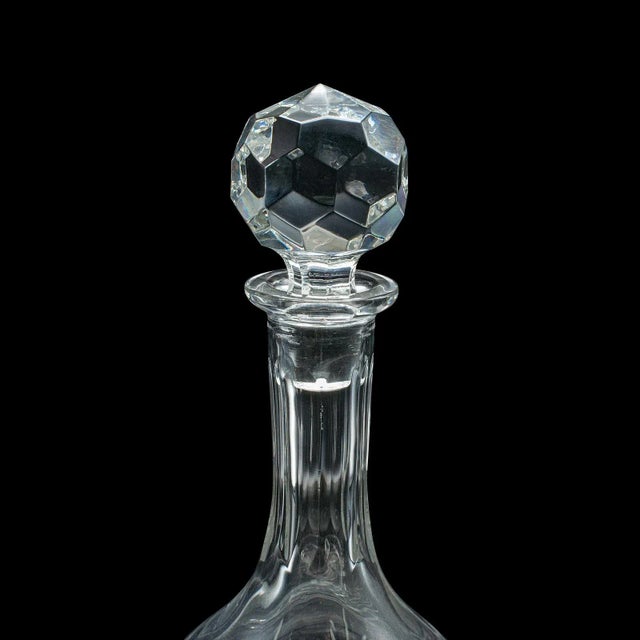 Vintage Medium Bodied Wine Decanter, English, Cut Glass, Merlot, Grenache, 1970 For Sale - Image 9 of 12