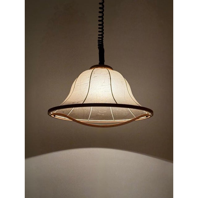 Cocoon Hanging Lamp in Beechwood, 1980s For Sale - Image 10 of 14