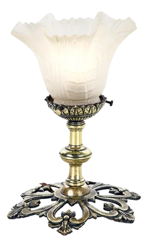 Brass and Molded Glass Table Lamp
