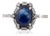 Victorian Style 2Ct Oval Blue Sapphire & Diamond Ring Size 5 in 14k Gold For Sale
