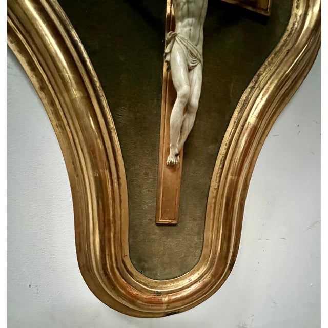 Crucifix on Wooden and Gilded Stucco Frame For Sale - Image 11 of 12