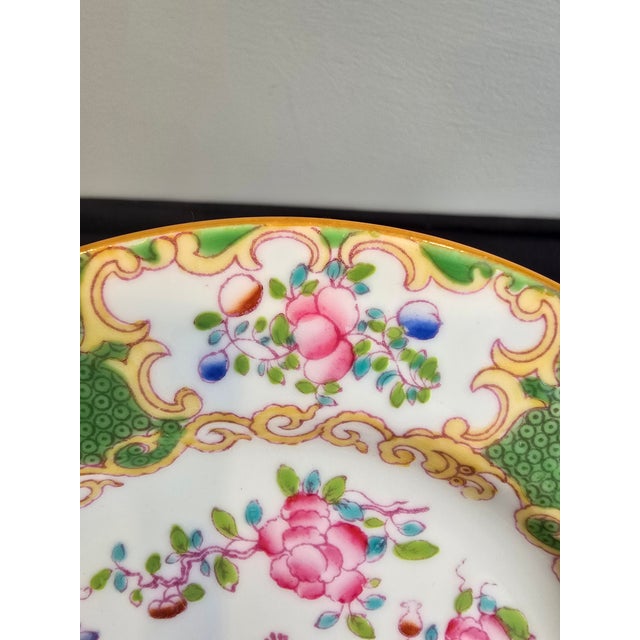 Early 20th Century Early 20th Century Minton Green Cockatrice Bread & Butter – Bone China - Set of 6 For Sale - Image 5 of 9