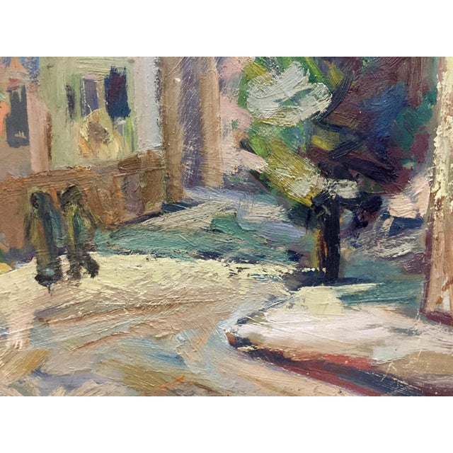 1970s 1970s Oil Painting City Landscape For Sale - Image 5 of 10