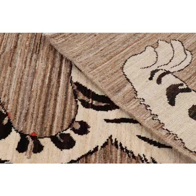 Animal Skin Rug & Kilim’s Contemporary Tiger Pictorial Rug in Beige-Brown and Black Tones For Sale - Image 7 of 7