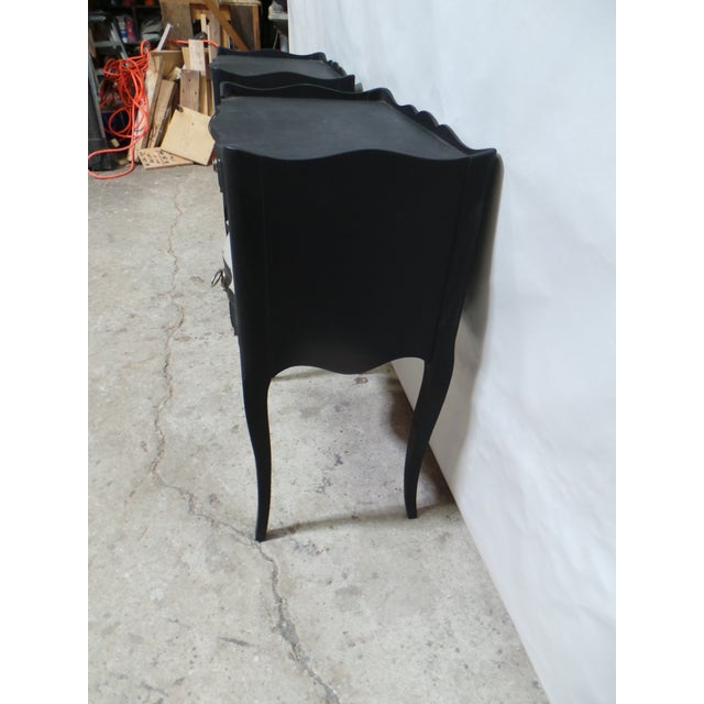 Rococo Style Black Nightstands For Sale - Image 9 of 12