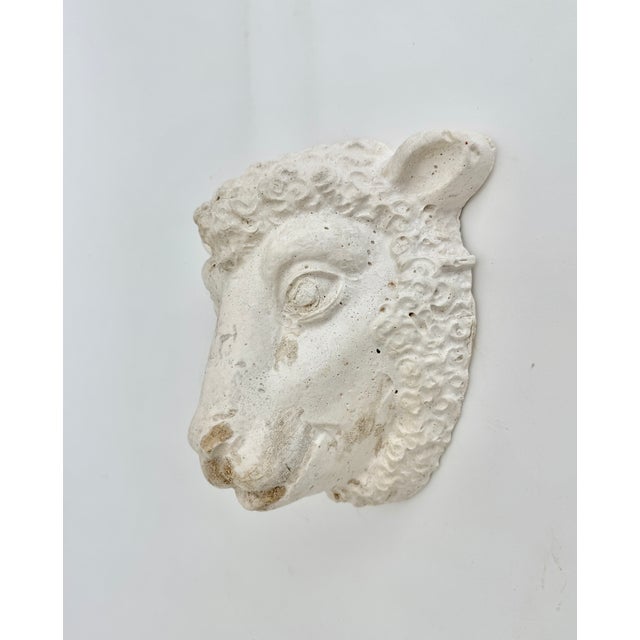 French Country Mid-Century French Sheep Head Wall Plaque For Sale - Image 3 of 5