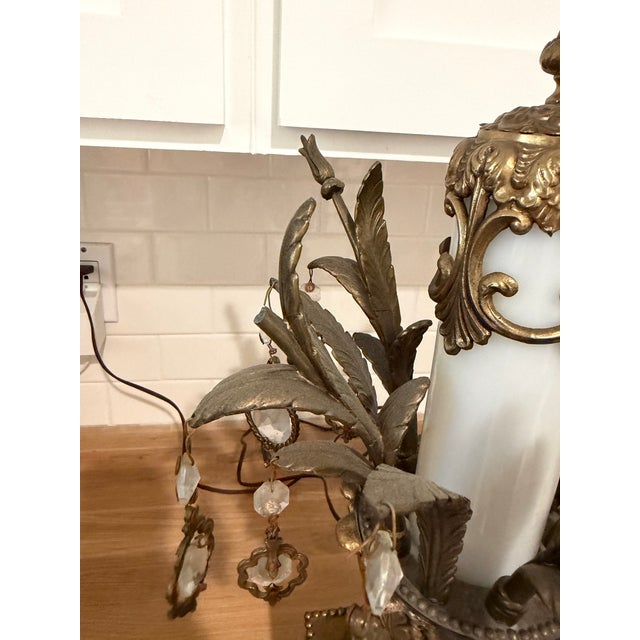Vintage Table Lamps With Crystal Antique Gold For Sale - Image 17 of 17