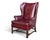 Vintage Burgundy Leather Wingback Chair With Brass Nailhead Trim by Baker For Sale - Image 15 of 18