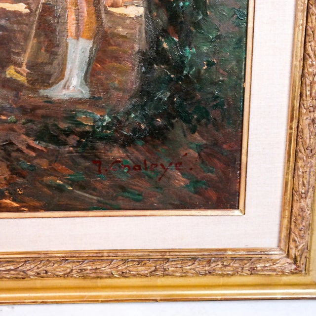 Jean Chaleye Oil on Board of Children at Croquet For Sale - Image 4 of 7