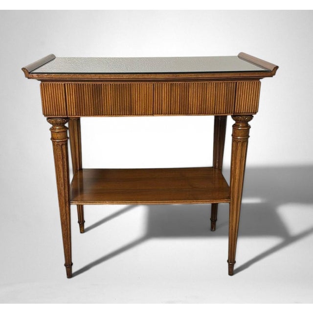 Black Mid-Century Modern Pair of Italian Wooden Nightstands With Black Glass Tops For Sale - Image 8 of 18
