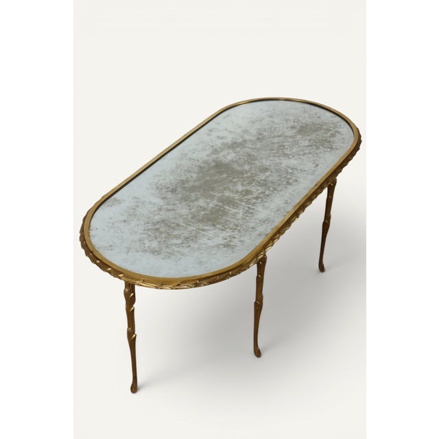 Baguès Coffee Table in Gilt Bronze and Aged Mirror, 1950s For Sale - Image 17 of 18