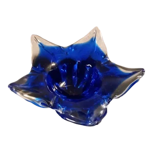 1980s Zora Da Venezia Designer Murano Italy Royal Blue Decorative Bowl