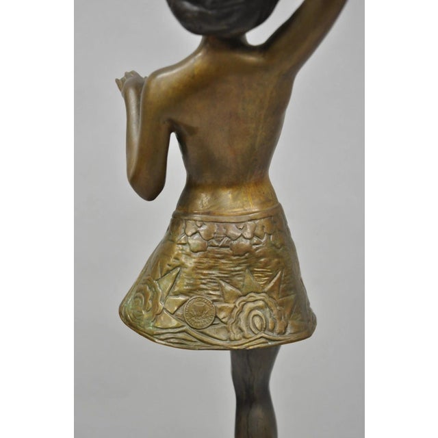 Vintage Reproduction French Art Deco Style Bronze Flapper Dancer Figure Statue For Sale - Image 14 of 17