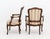Pair of Louis XV Style Walnut Striped Linen Upholstered Fauteuils For Sale - Image 4 of 9