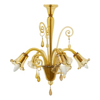 Venetian Murano Blown Glass Chandelier For Sale