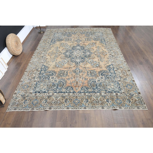 Vintage Persian Hand-Knotted vintage rug is a semi-antique vintage area rug. The '70s Eastern region of Persian's unique...