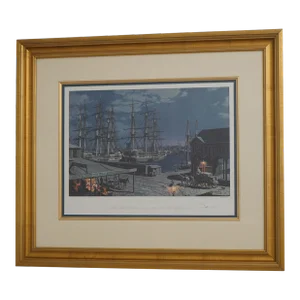 Maritime Heritage New York Fulton Fish Market Lithograph