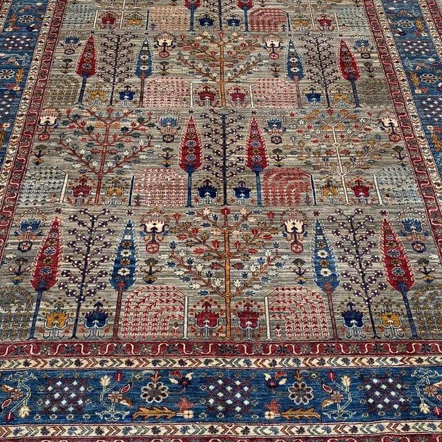 Persian Grey Persian Bakhtiari Garden Hand-Knotted Wool Rug - 9' X 11'11" For Sale - Image 3 of 17