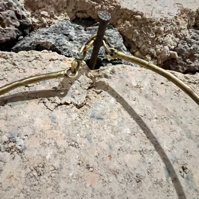 Pal Kepenyes 1970s Pal Kepenyes Brutalist Brass Necklace Milagros Series For Sale - Image 4 of 11