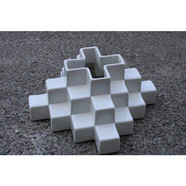 Ceramic White Ceramic Vase by Makio Hasuike for Gabbianelli, 1970s For Sale - Image 7 of 8