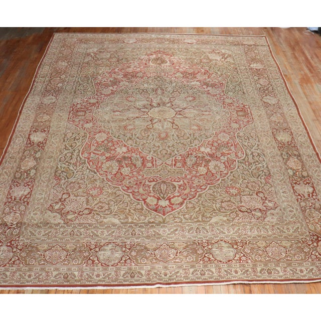 Brown Antique Zabihi Collection Elegant Oversize Brown Persian Tabriz Carpet For Sale - Image 8 of 13