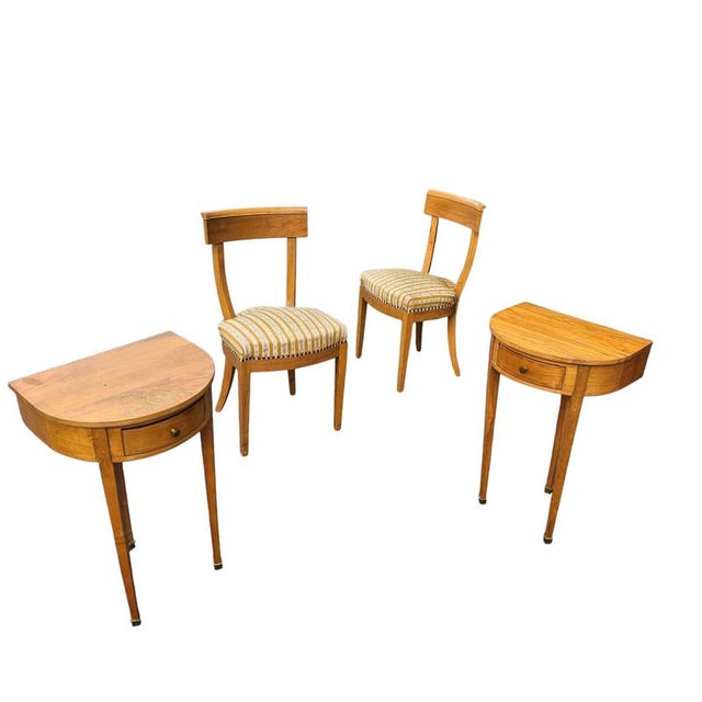 Biedermeier Cherrywood Chairs and Side Tables, Set of 4 For Sale - Image 14 of 18