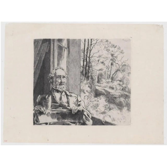 Felix Bracquemond (1833-1914) "Portrait of Jacob Meyer-Heine" 1872 etching. Meyer-Heine (1805-1879) was an enamel artist...