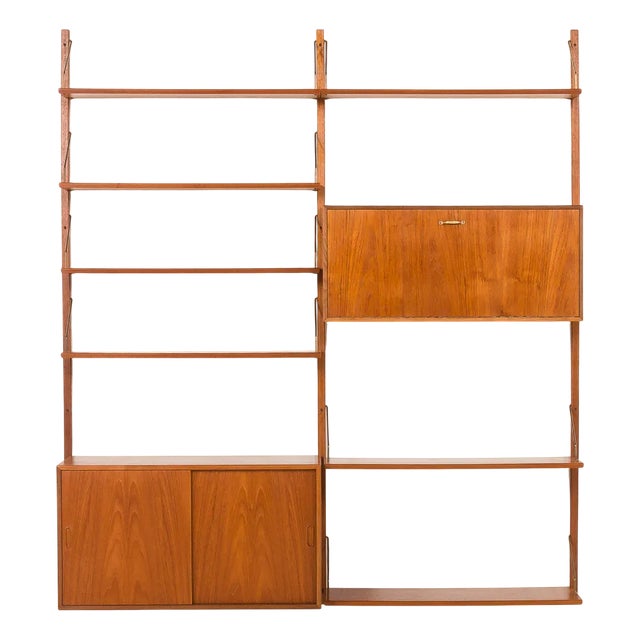 Danish Teak Wall Unit from Hansen and Guldborg, 1950s For Sale