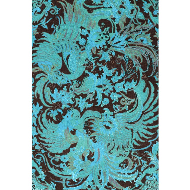 Contemporary Rug & Kilim’s Modern Classics Rug, Turquoise With Pictorial Medallion “Simorgh” For Sale - Image 3 of 10