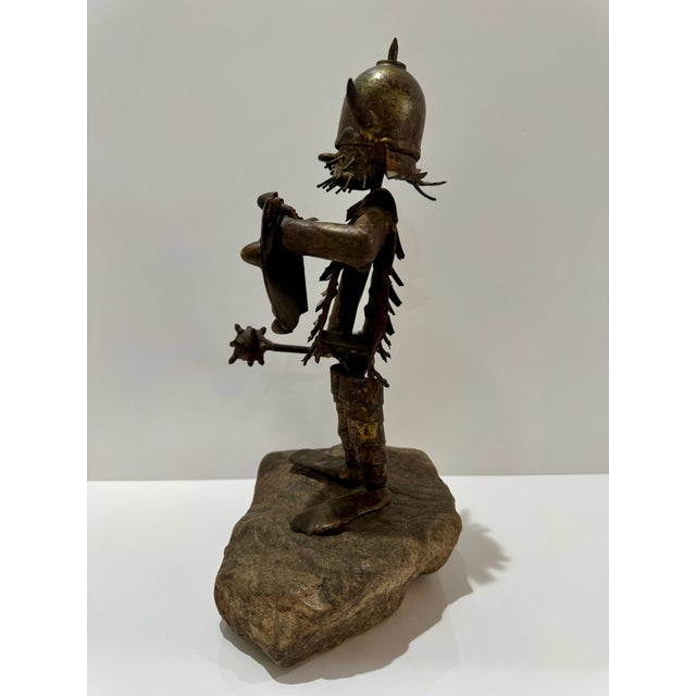 Vintage 1970s Brutalist Viking Warrior Metal Sculpture by Ryan, Shield & Mace For Sale - Image 4 of 9