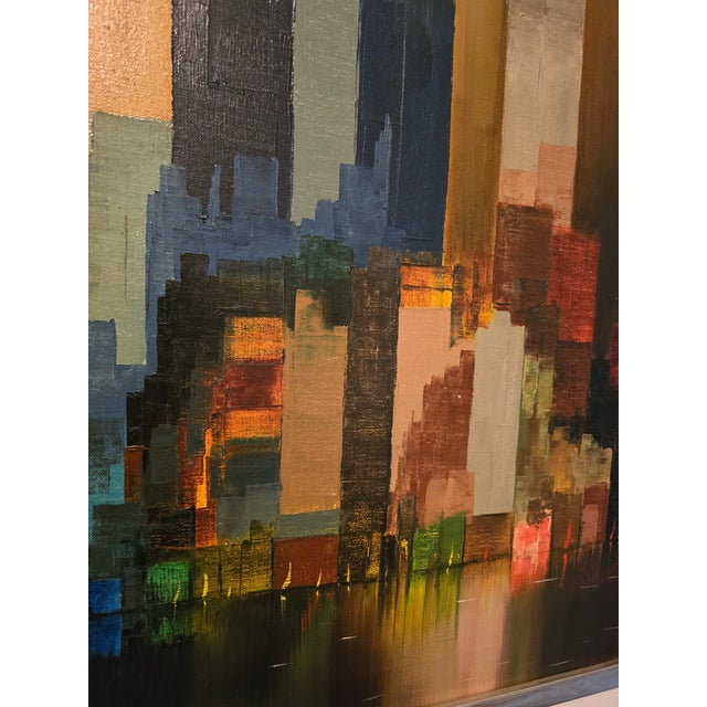 Vintage Mid Century Modern Signed Painting Reflection For Sale - Image 12 of 12