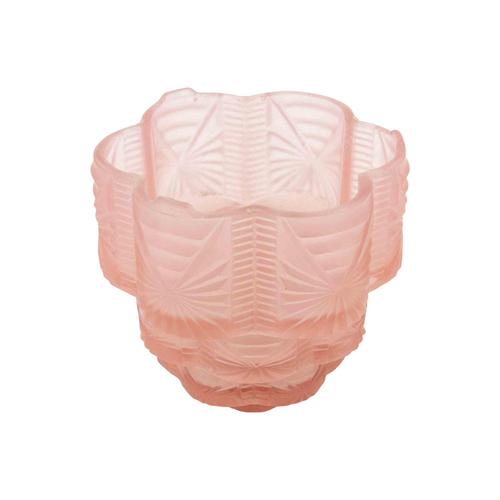 1930s Art Deco French Pink Glass Vase, 1930s For Sale - Image 5 of 5