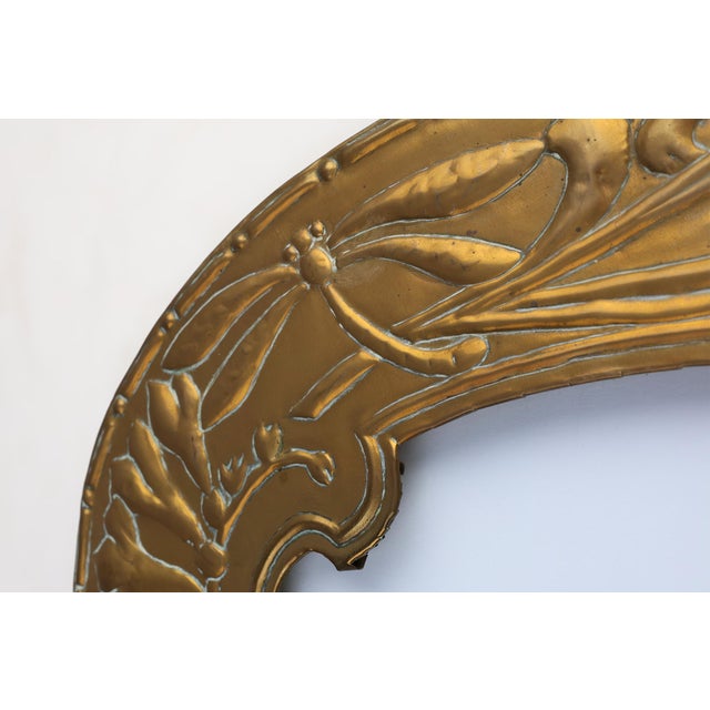 Gold Art Nouveau Belgian Copper and Glass Photo Frame, 1910s For Sale - Image 8 of 11