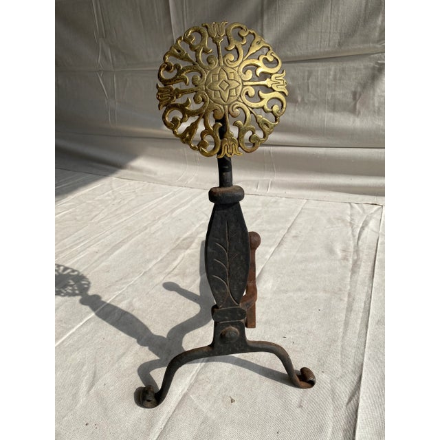 Early 20th Century Early 20th Century Fireplace Iron Andirons - a Pair For Sale - Image 5 of 11