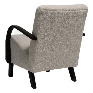 19th Century France Mid-century Modern Cream Wood Armchair For Sale