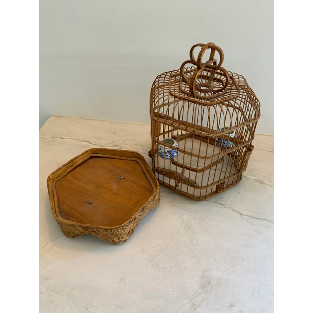 Antique Chinese Dragon-Motif Wicker Bird Cage For Sale In Los Angeles - Image 6 of 13