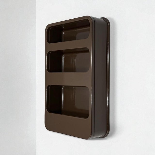 Plastra Wall Shelf in Brown Plastic by Jean-Lin Viaud for Prisunic, 1970s For Sale - Image 9 of 9