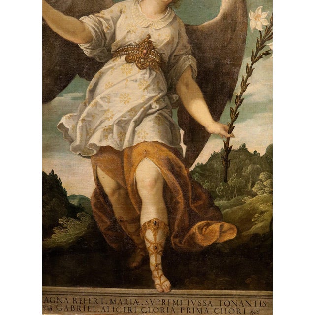 Bartolomé Román, the Announcing Angel, 1640, Oil on Canvas For Sale - Image 9 of 16