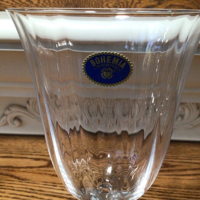 Transparent Water Goblets Bohemia Optic Angela Crystal-Crystalex - Set of 6 For Sale - Image 8 of 13