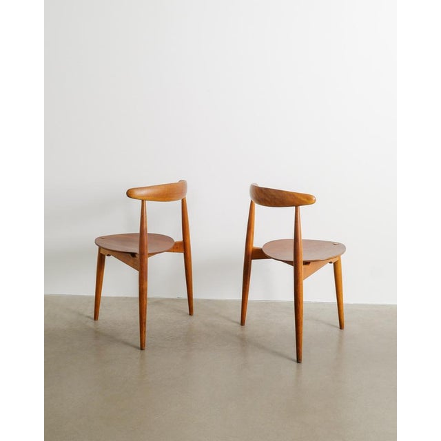 Fritz Hansen Danish Mid-Century Wooden FH 4103 / Heart Dining Chairs by Hans J Wegner for Fritz Hansen, 1950s, Set of 8 For Sale - Image 4 of 11