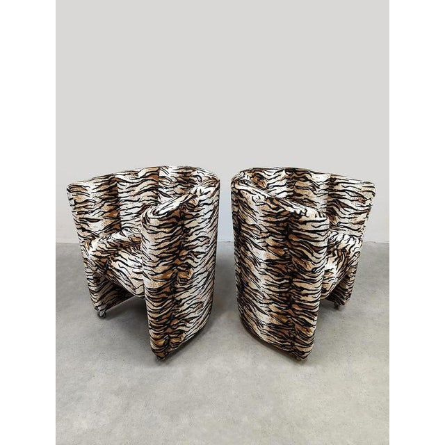 Vintage Lounge Chairs with Tiger Print, 1990s, Set of 2 For Sale - Image 3 of 6