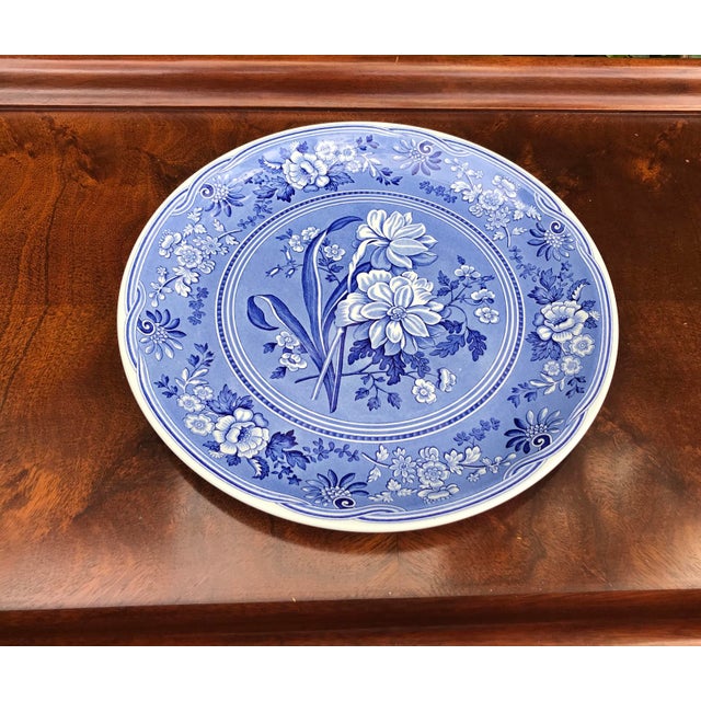 Large Spode Blue Room Collection Botanical Plate/Platter Chairish