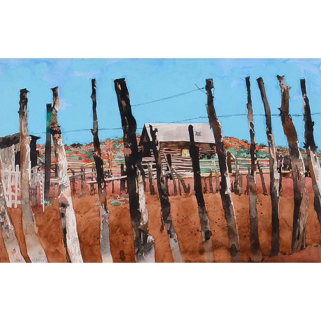 Watercolor Robber’s Roost by Don Weller. This Western art Don Weller watercolor painting is framed under glass. Dimensions...