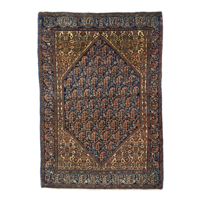 Antique Sarouk Rug 3'4'' x 4'10'' For Sale