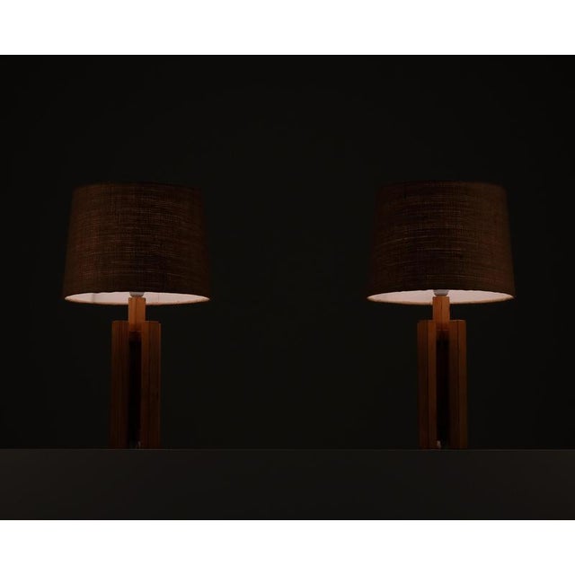 Pine Table Lamps, Sweden, 1970s, Set of 2 For Sale - Image 9 of 10